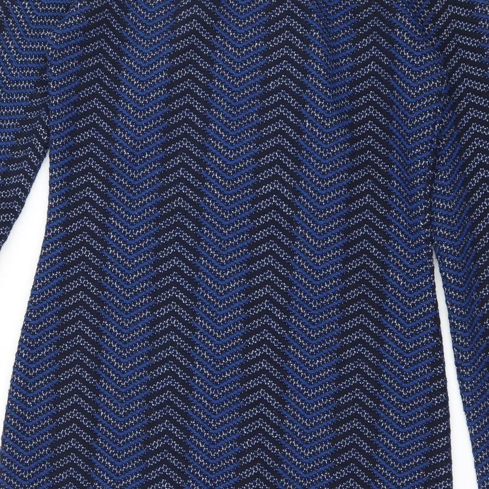 Marks and Spencer Womens Blue Striped Jersey Sheath  Size 12