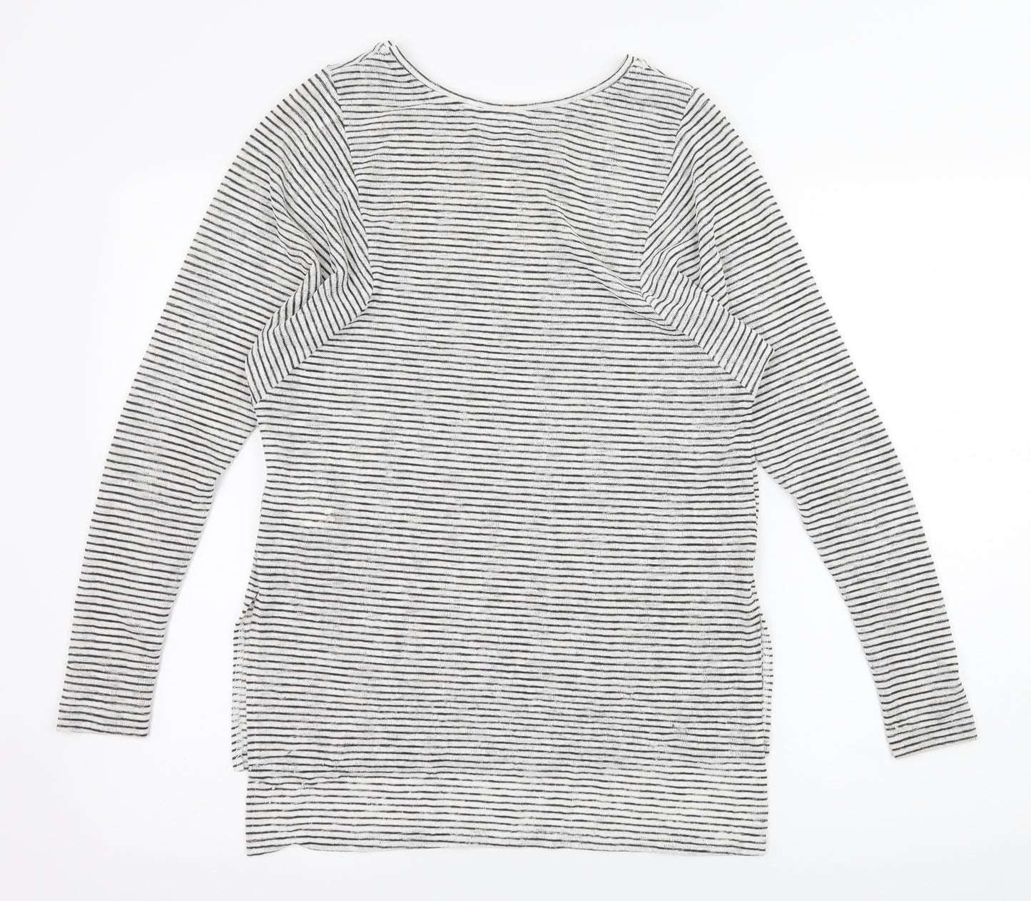 Zara Womens White Striped Knit Pullover Jumper Size S