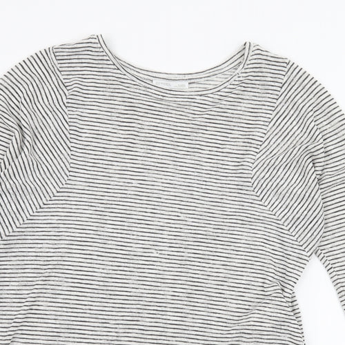 Zara Womens White Striped Knit Pullover Jumper Size S
