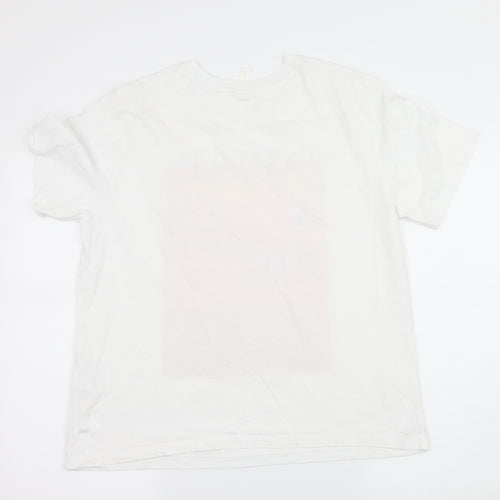 H&M Mens White  Jersey  T-Shirt Size M  - Souris A La Vie