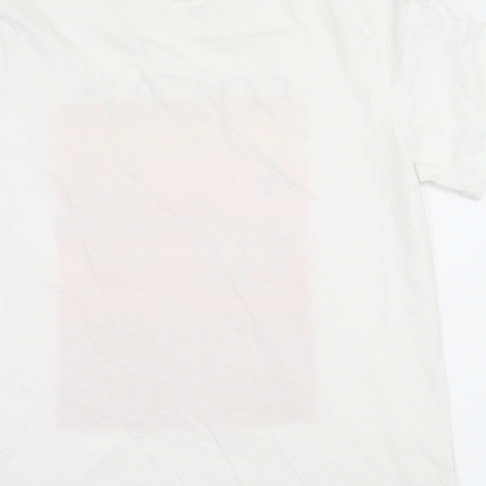 H&M Mens White  Jersey  T-Shirt Size M  - Souris A La Vie