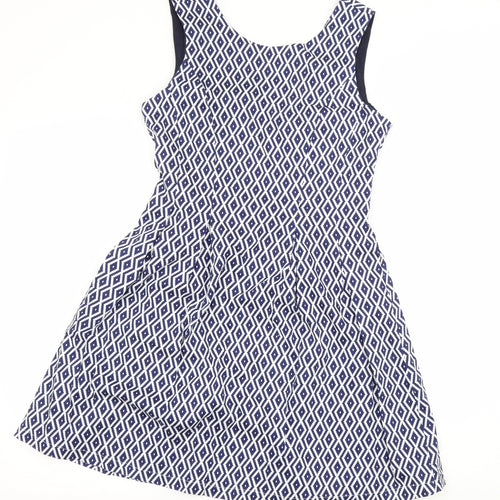 Colotee Womens Blue Geometric  Fit & Flare  Size 10