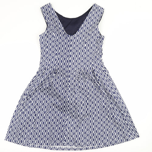 Colotee Womens Blue Geometric  Fit & Flare  Size 10