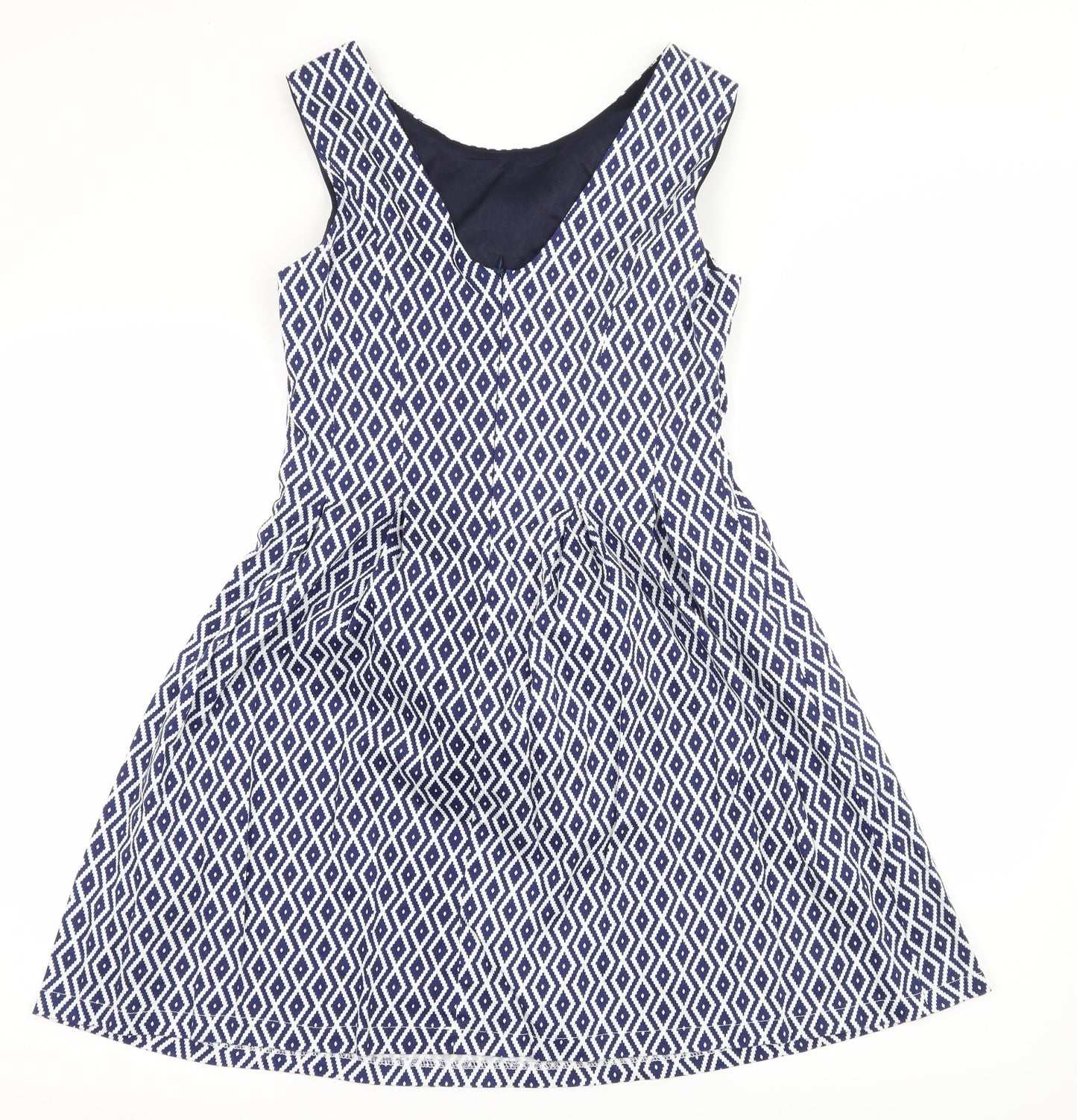 Colotee Womens Blue Geometric  Fit & Flare  Size 10