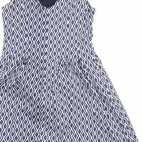 Colotee Womens Blue Geometric  Fit & Flare  Size 10