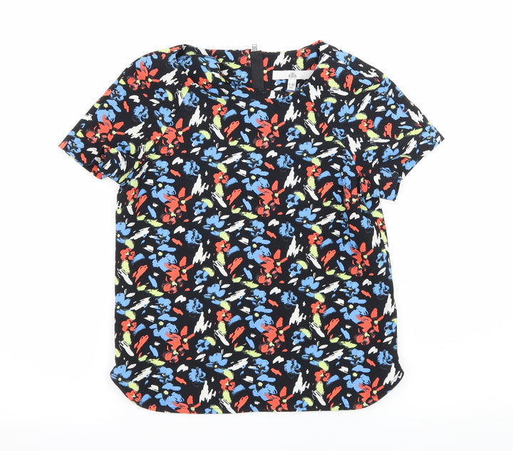 Marks and Spencer Girls Black Geometric  Basic T-Shirt Size 9-10 Years