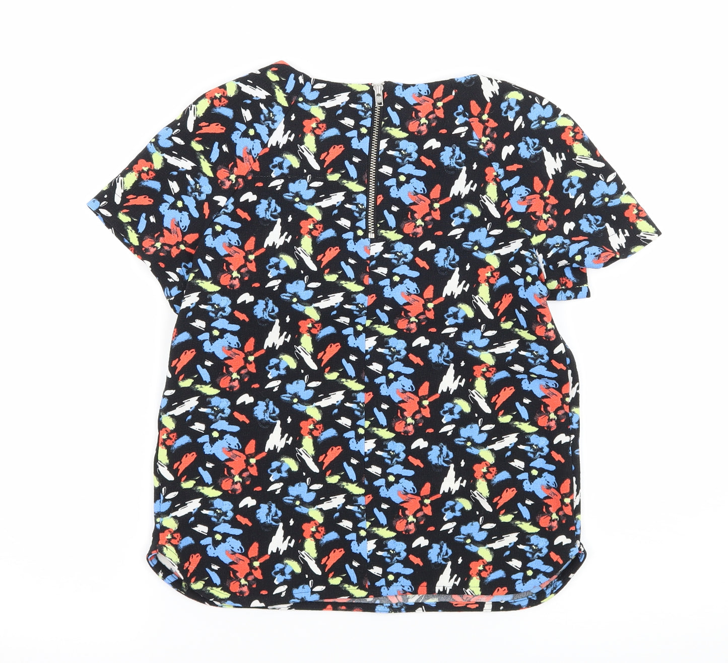 Marks and Spencer Girls Black Geometric  Basic T-Shirt Size 9-10 Years