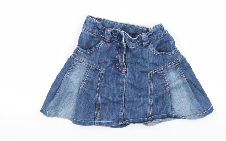 NEXT Girls Blue Denim Flare Skirt Size 7 Years
