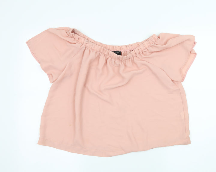 Atmosphere Womens Pink Basic Blouse Size 14
