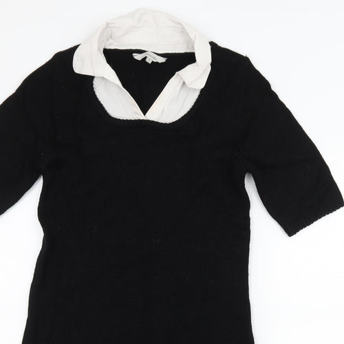 Peacocks Womens Black  Knit Jumper Dress  Size 8