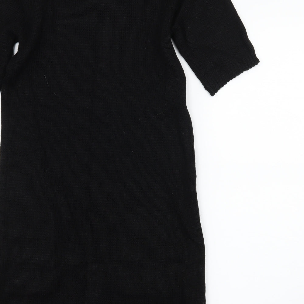 Peacocks Womens Black  Knit Jumper Dress  Size 8