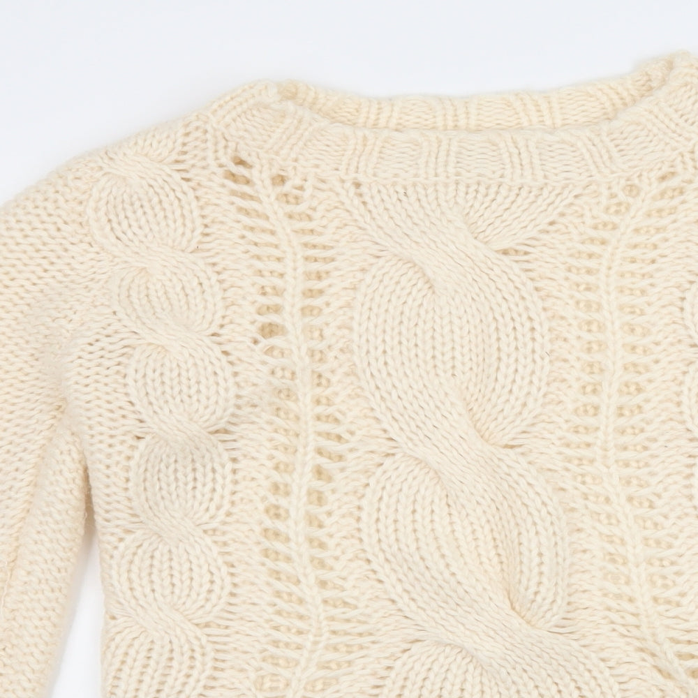 New Look Womens Ivory  Knit Pullover Jumper Size 10
