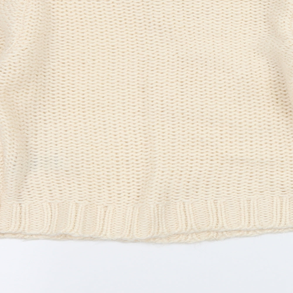 New Look Womens Ivory  Knit Pullover Jumper Size 10