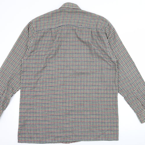 Tom Hagan Mens Beige Check   Button-Up Size M