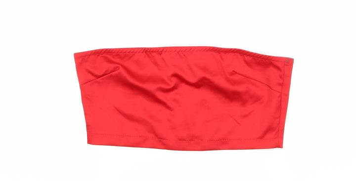 Missguided Womens Red Satin Basic Tank Size 10