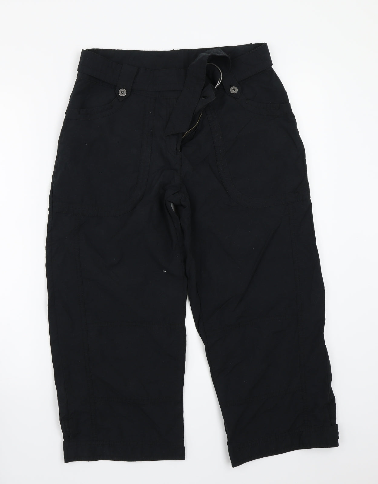 NEXT Womens Black   Cargo Trousers Size 14 L22.5 in