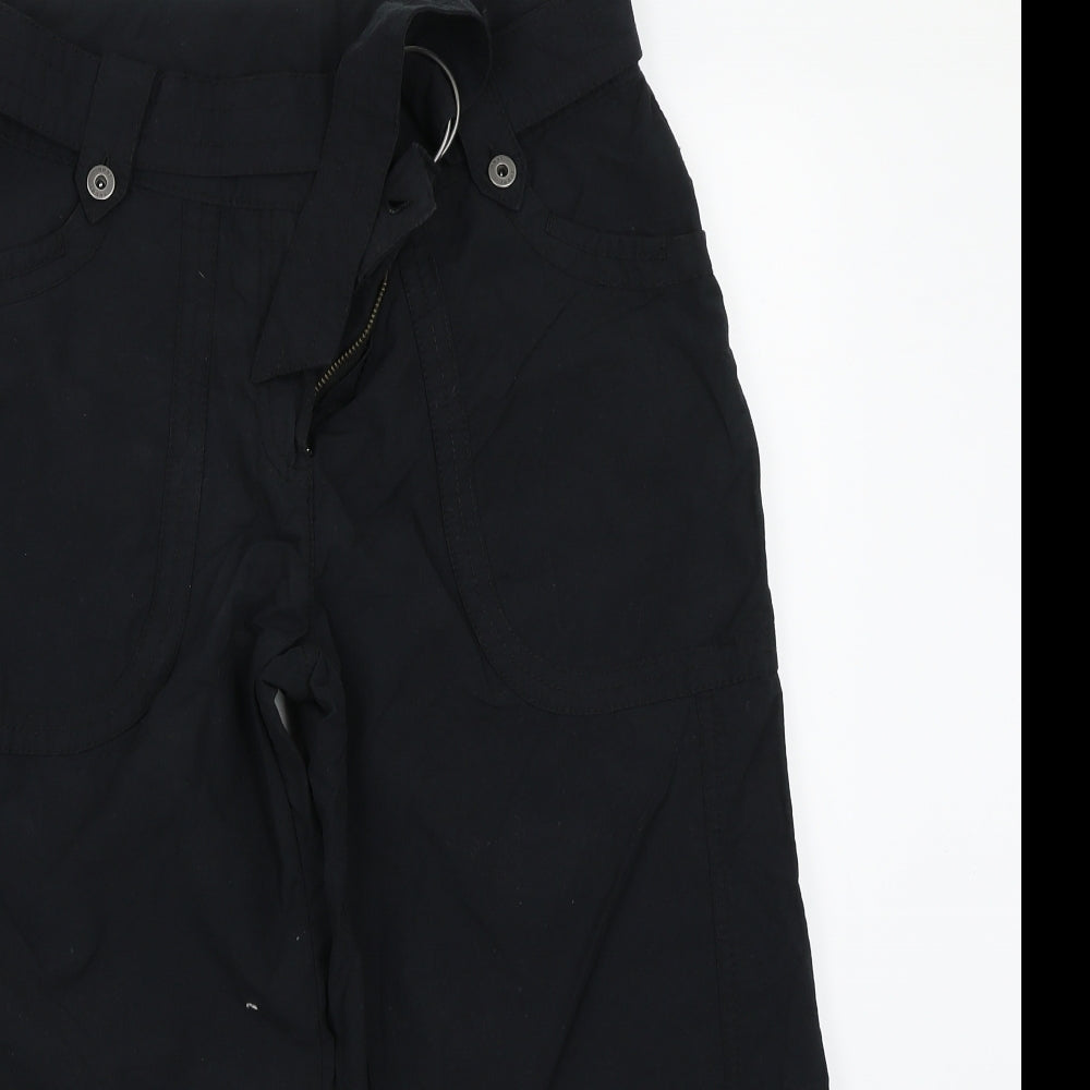 NEXT Womens Black   Cargo Trousers Size 14 L22.5 in
