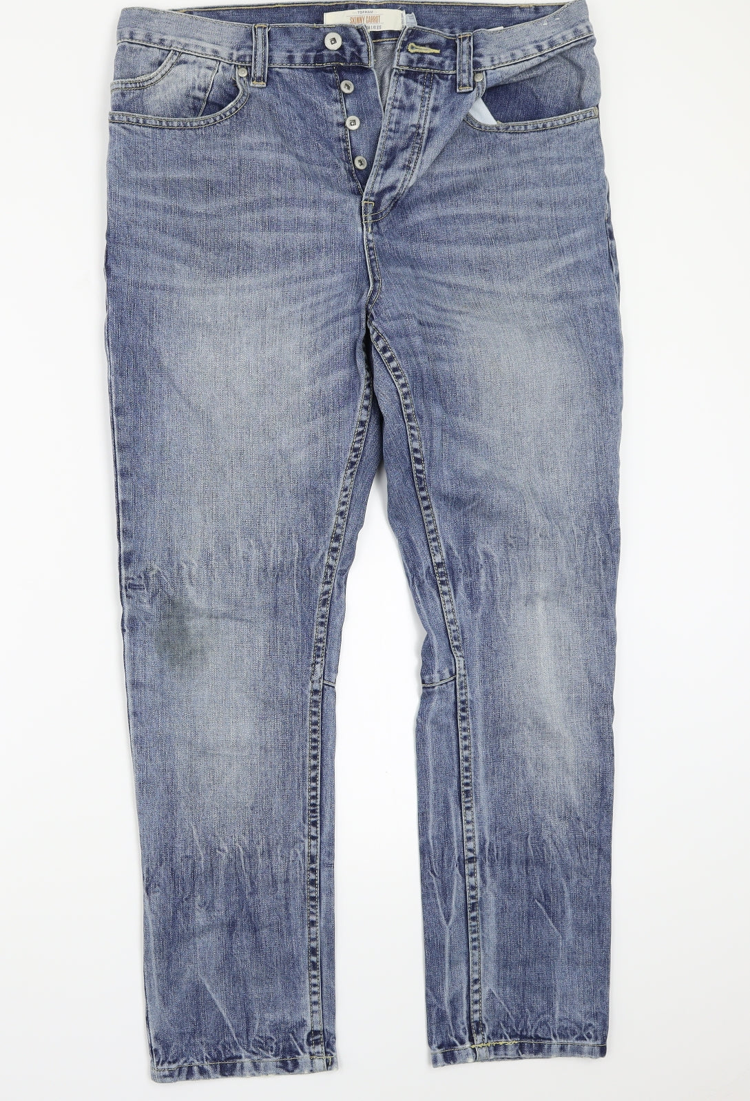 Topman Mens Blue   Straight Jeans Size 32 L27 in