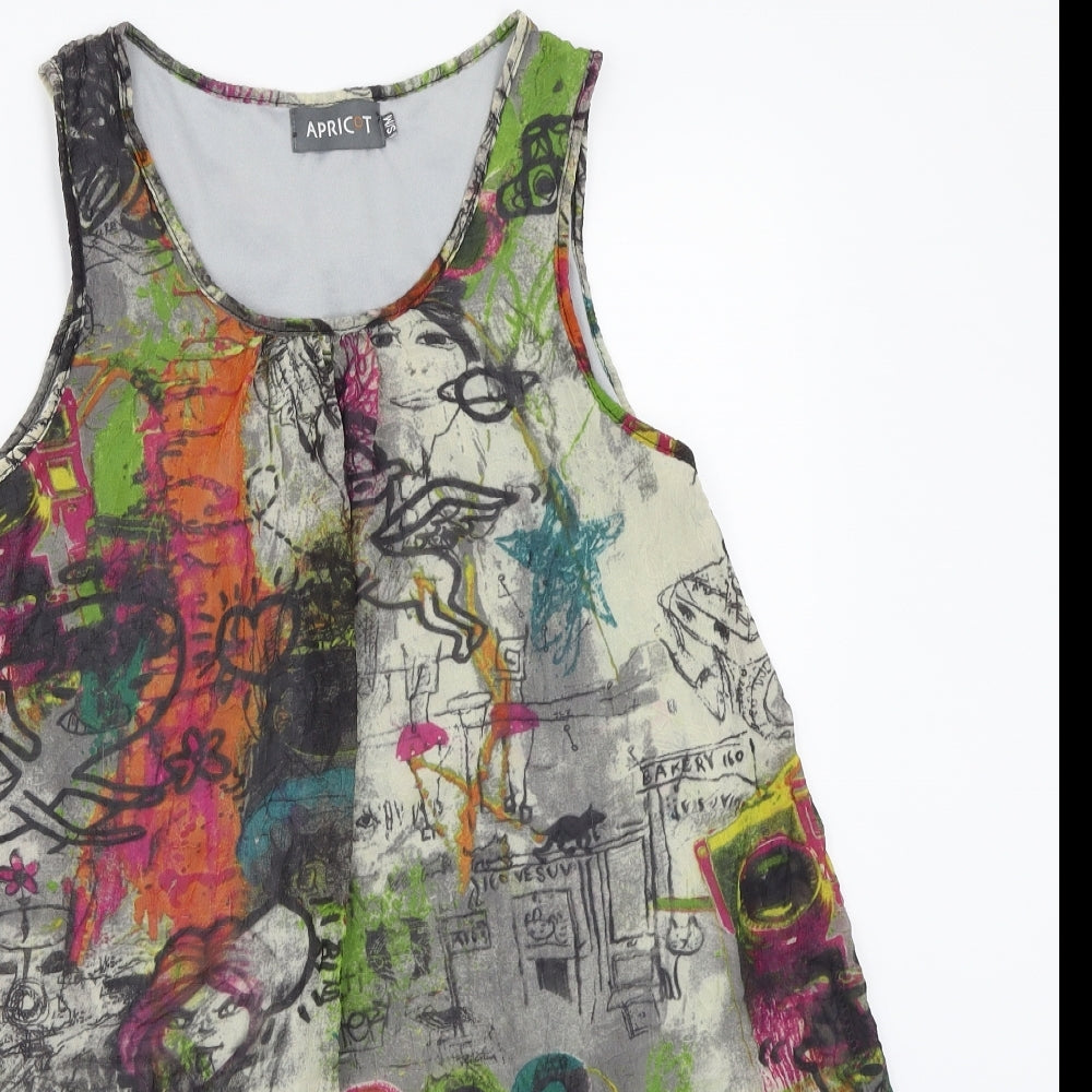 Apricot Womens Grey Geometric  Basic T-Shirt Size M