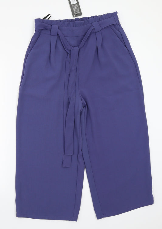 Front view of Primark women’s purple trousers, size UK 12, 20-inch leg