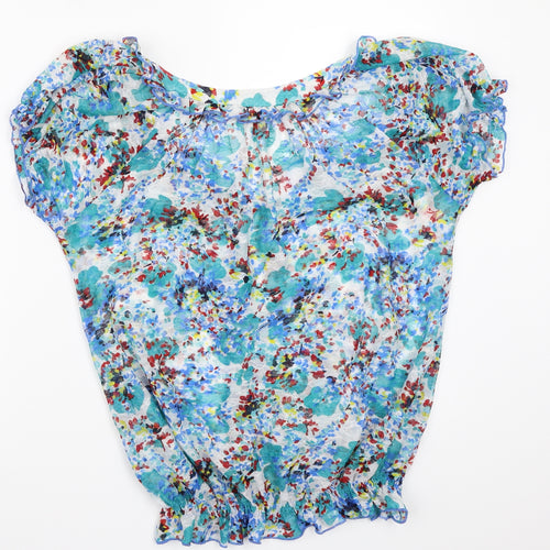 Per Una Womens Blue Floral  Basic T-Shirt Size 12