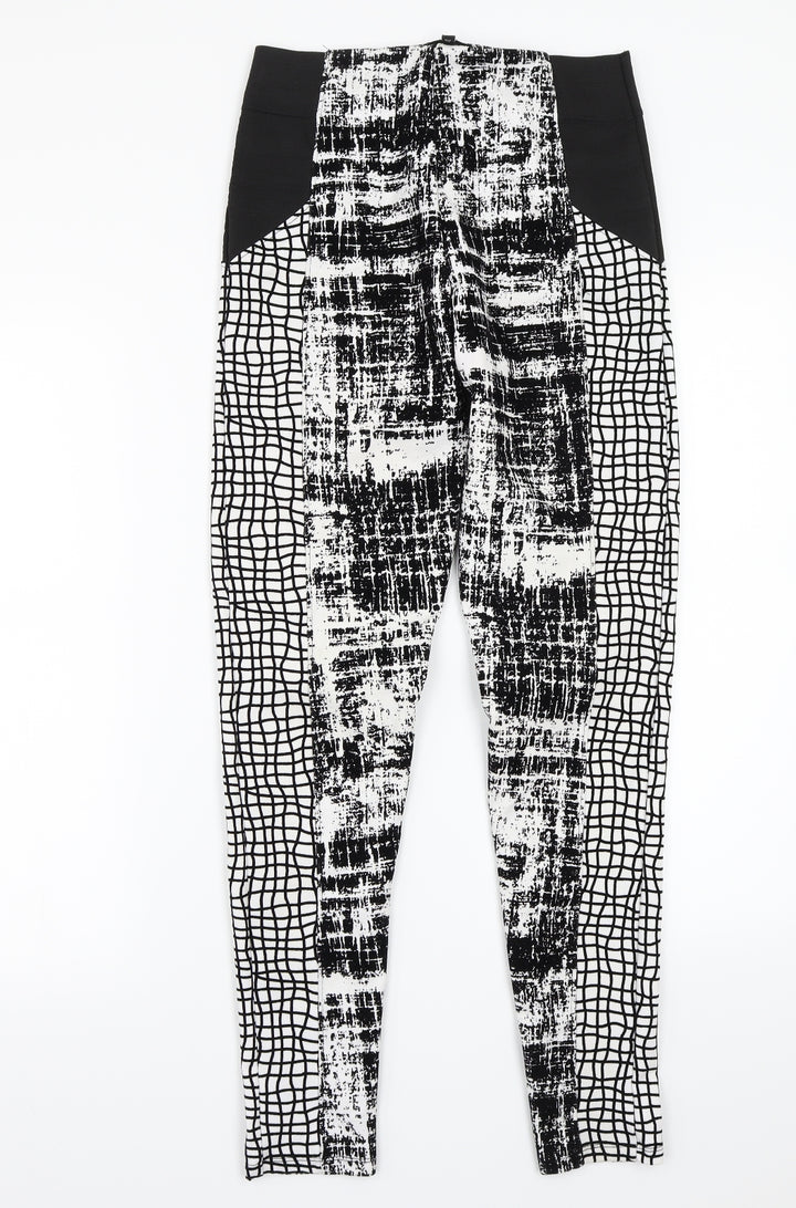 River Island Womens White Geometric  Jegging Trousers Size 10 L29 in