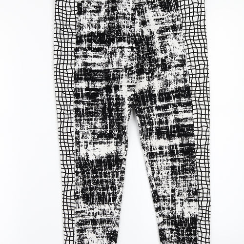 River Island Womens White Geometric  Jegging Trousers Size 10 L29 in
