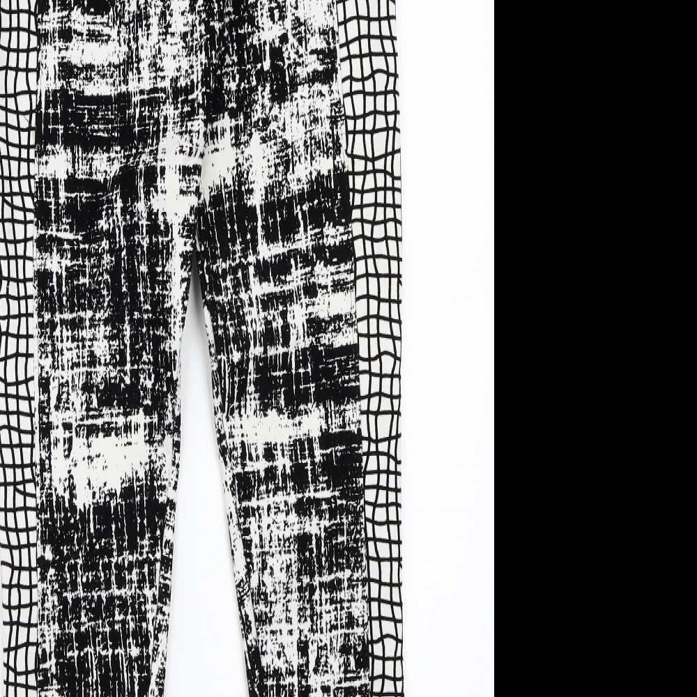 River Island Womens White Geometric  Jegging Trousers Size 10 L29 in