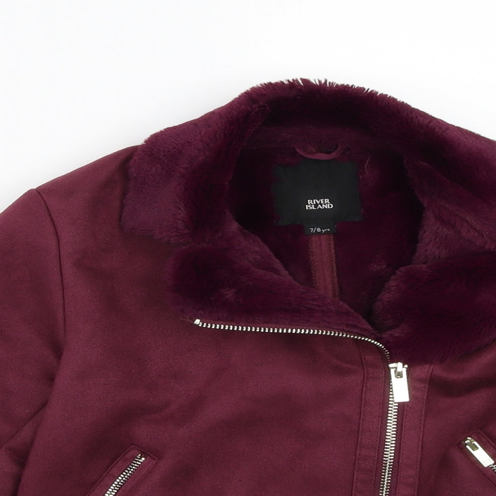 River Island Girls Purple   Jacket Coat Size 7-8 Years
