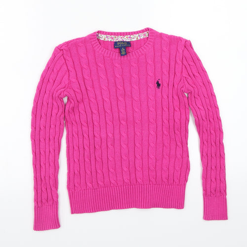 Polo Ralph Lauren Girls Pink   Pullover Jumper Size M