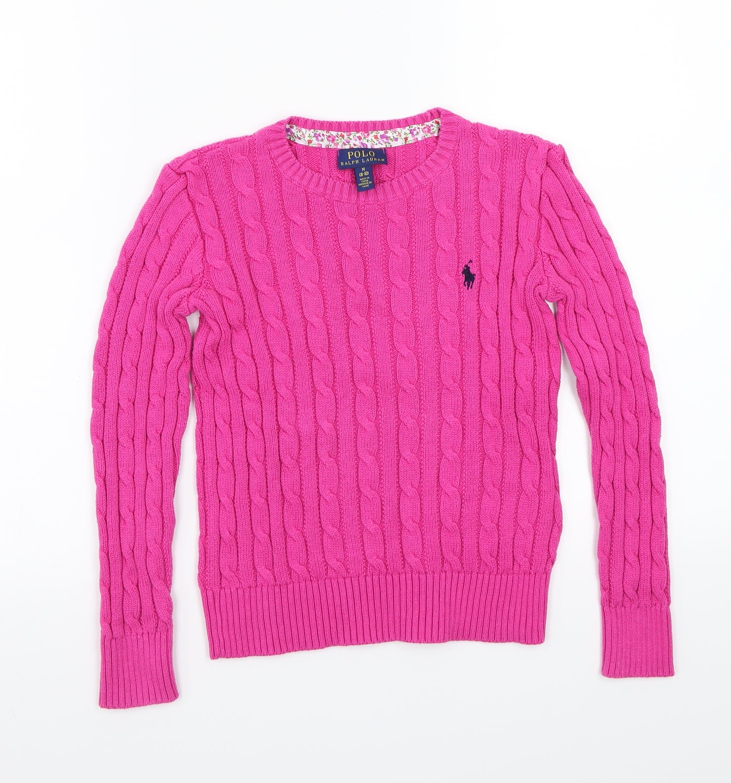 Polo Ralph Lauren Girls Pink   Pullover Jumper Size M