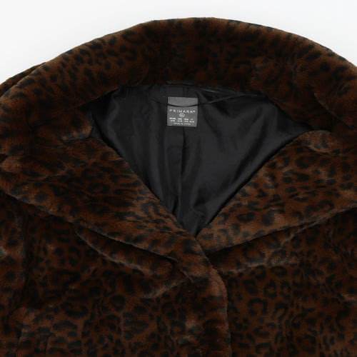 Primark Womens Brown Animal Print  Jacket Coat Size XL