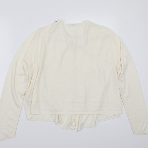 Marks and Spencer Womens White   Cardigan Jumper Size 14