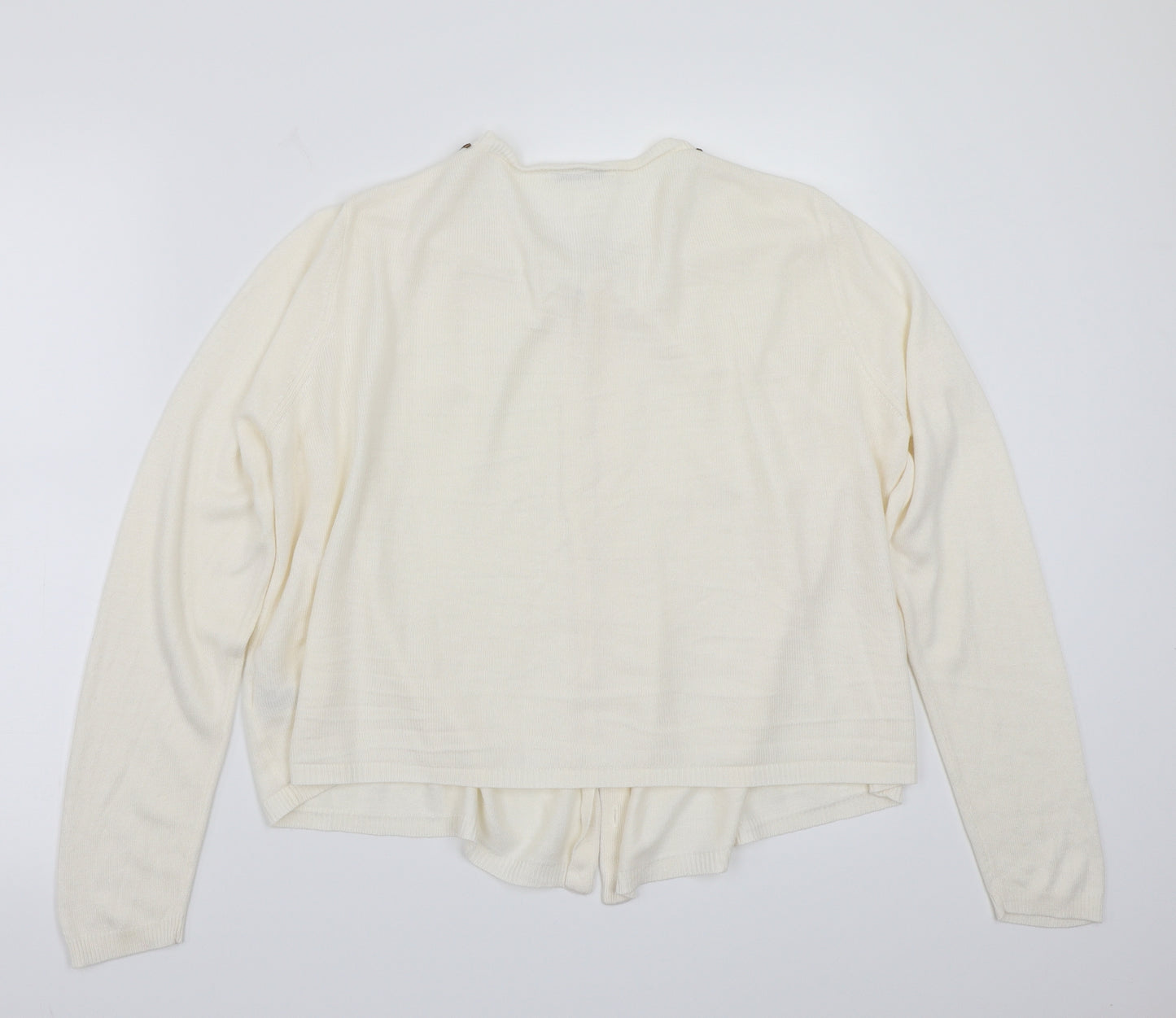 Marks and Spencer Womens White   Cardigan Jumper Size 14
