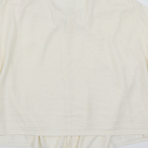 Marks and Spencer Womens White   Cardigan Jumper Size 14
