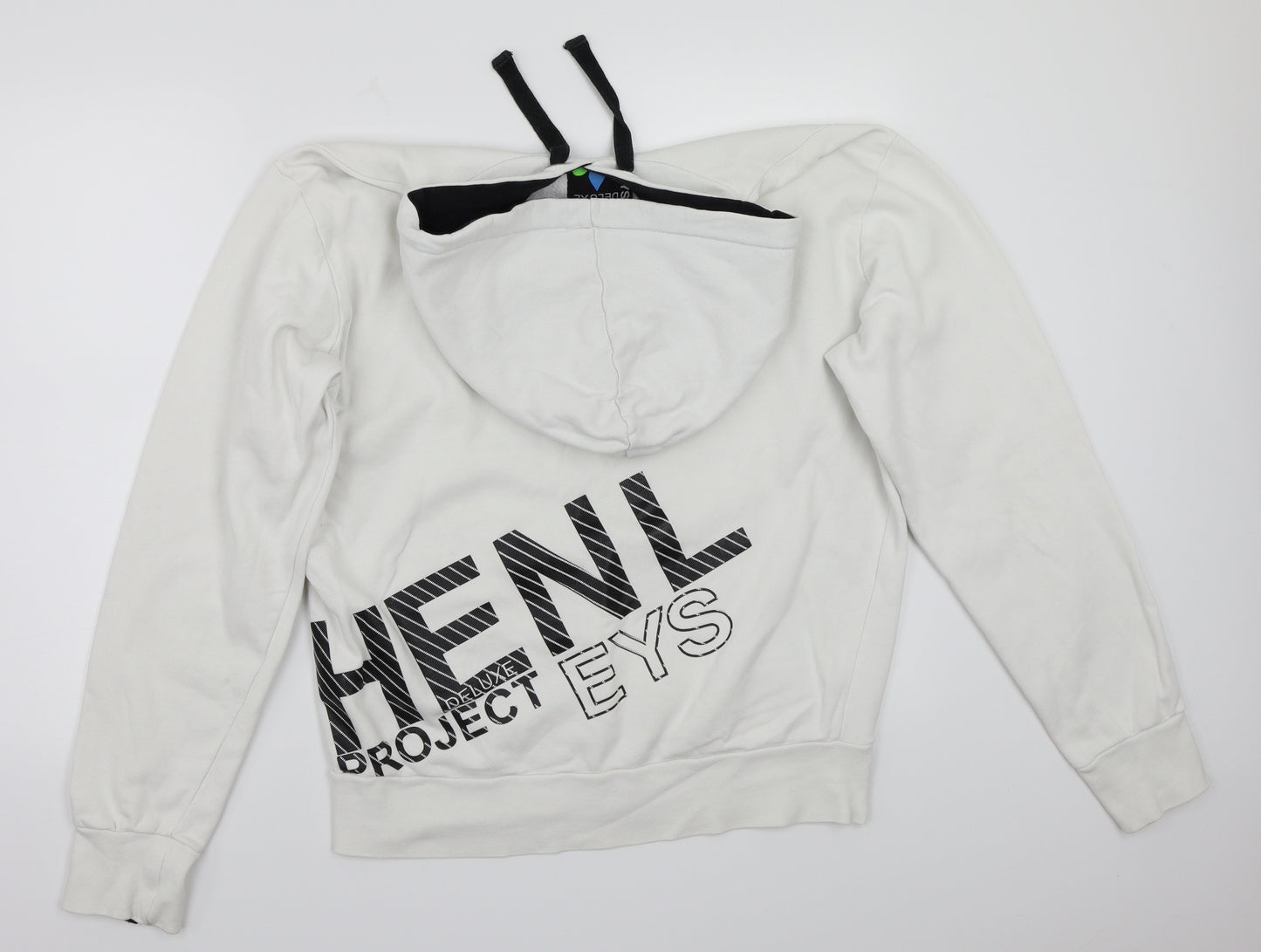 Henleys Mens White   Pullover Hoodie Size L