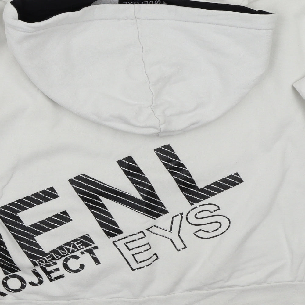 Henleys Mens White   Pullover Hoodie Size L