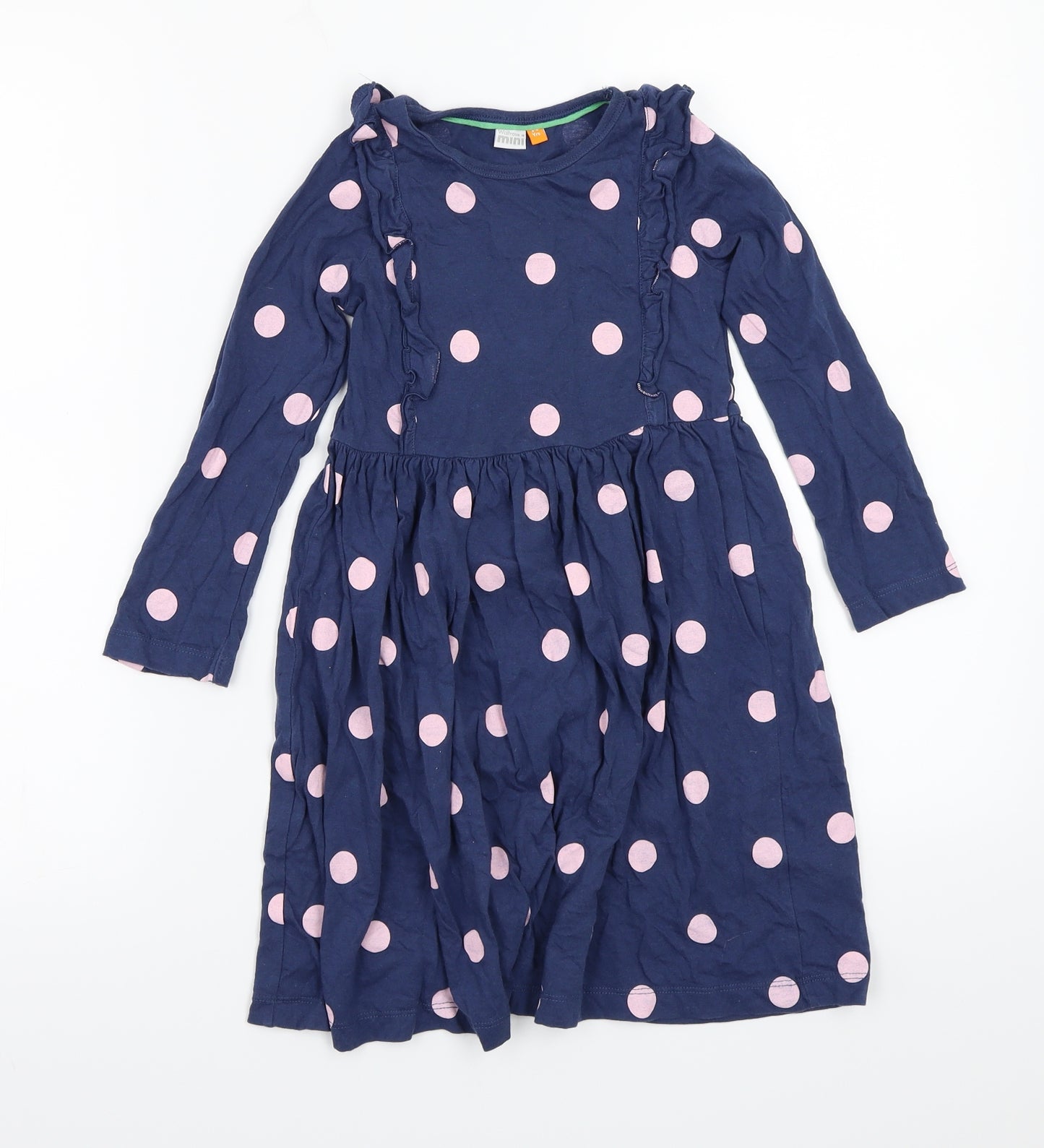 Waitrose Girls Blue Polka Dot  A-Line  Size 3-4 Years