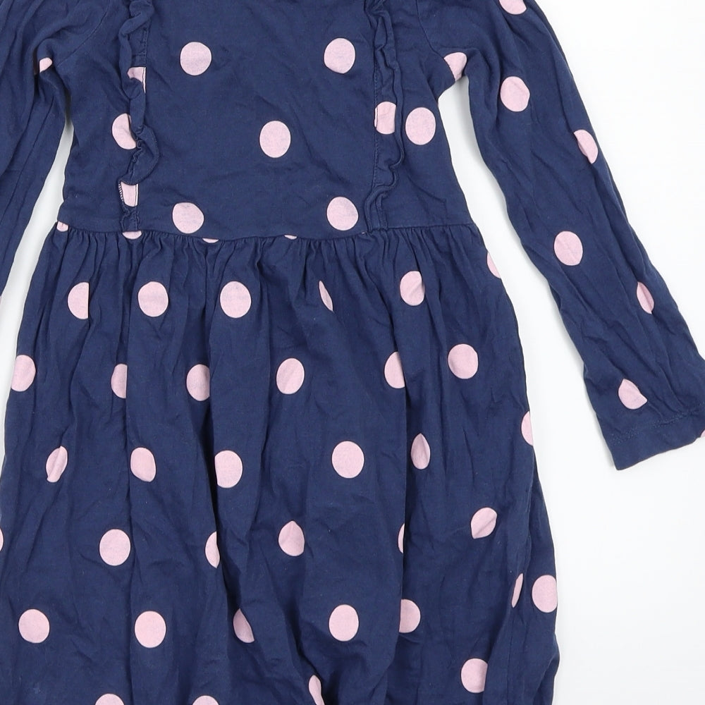 Waitrose Girls Blue Polka Dot  A-Line  Size 3-4 Years