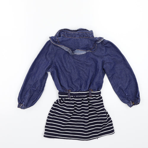 Phelfish Girls Blue Striped  A-Line  Size 9 Years