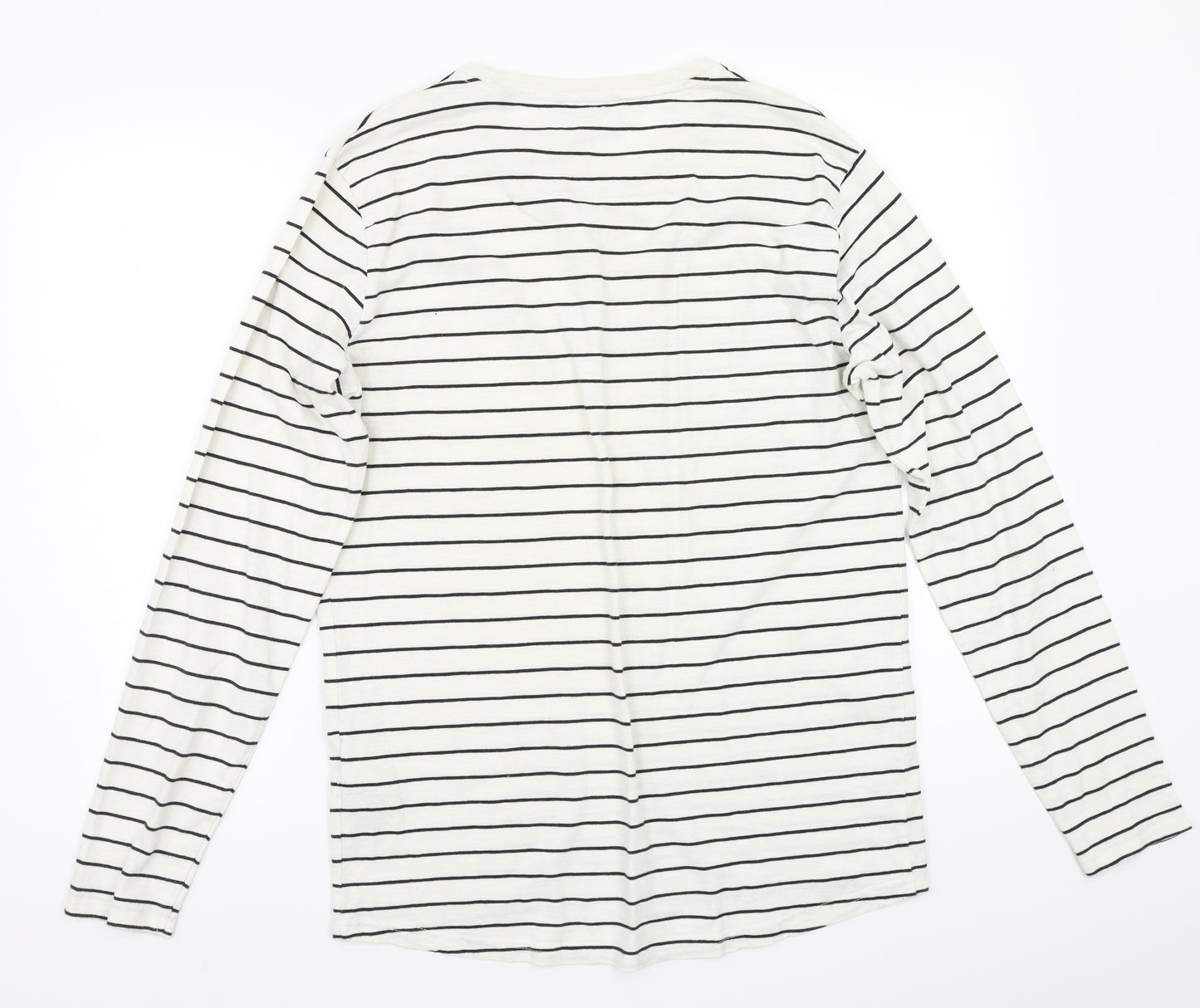 ONLY & SONS Mens White Striped   T-Shirt Size M