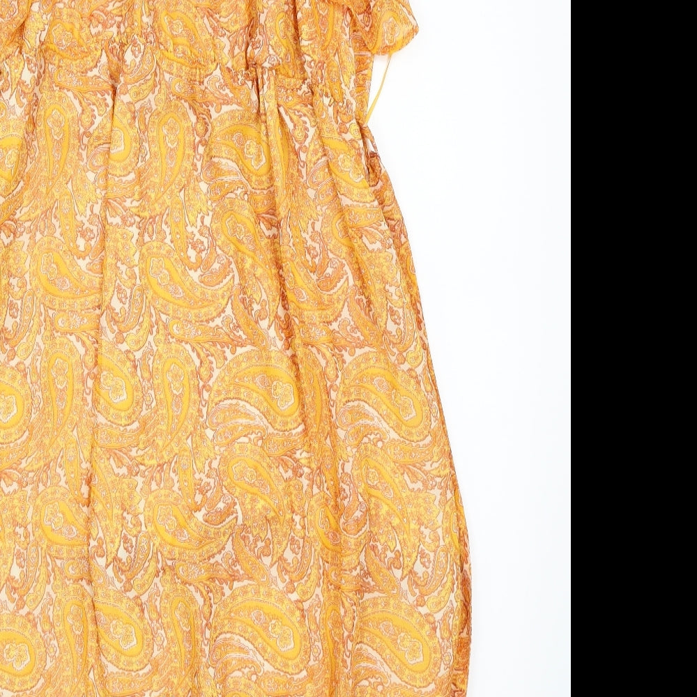 F&F Womens Orange Paisley  A-Line  Size 18