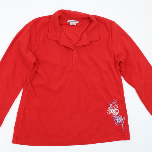 atlas for women Womens Red Floral  Pullover Jumper Size 14
