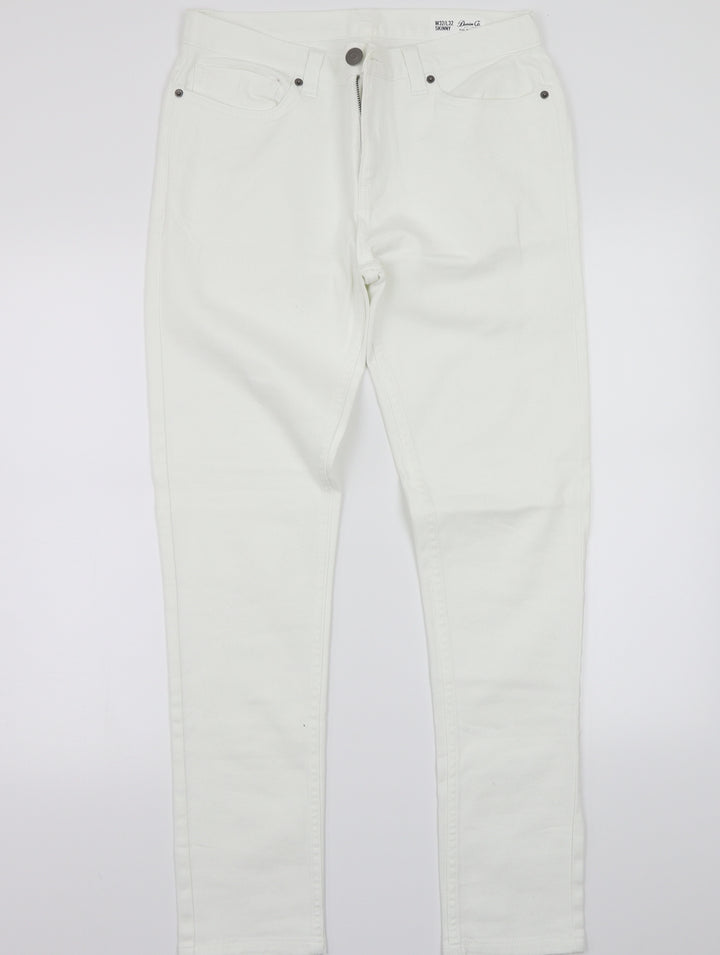 Denim & Co. Womens White   Straight Jeans Size 32 L32 in