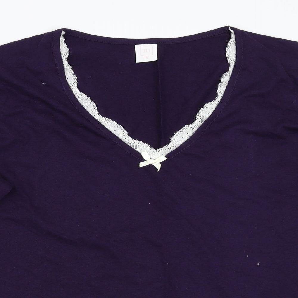 TU Womens Purple   Basic T-Shirt Size 16