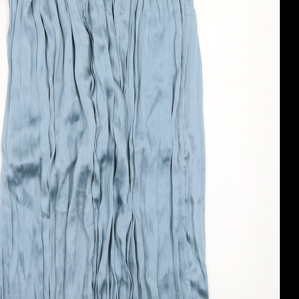 Topshop Womens Blue   A-Line Skirt Size 10