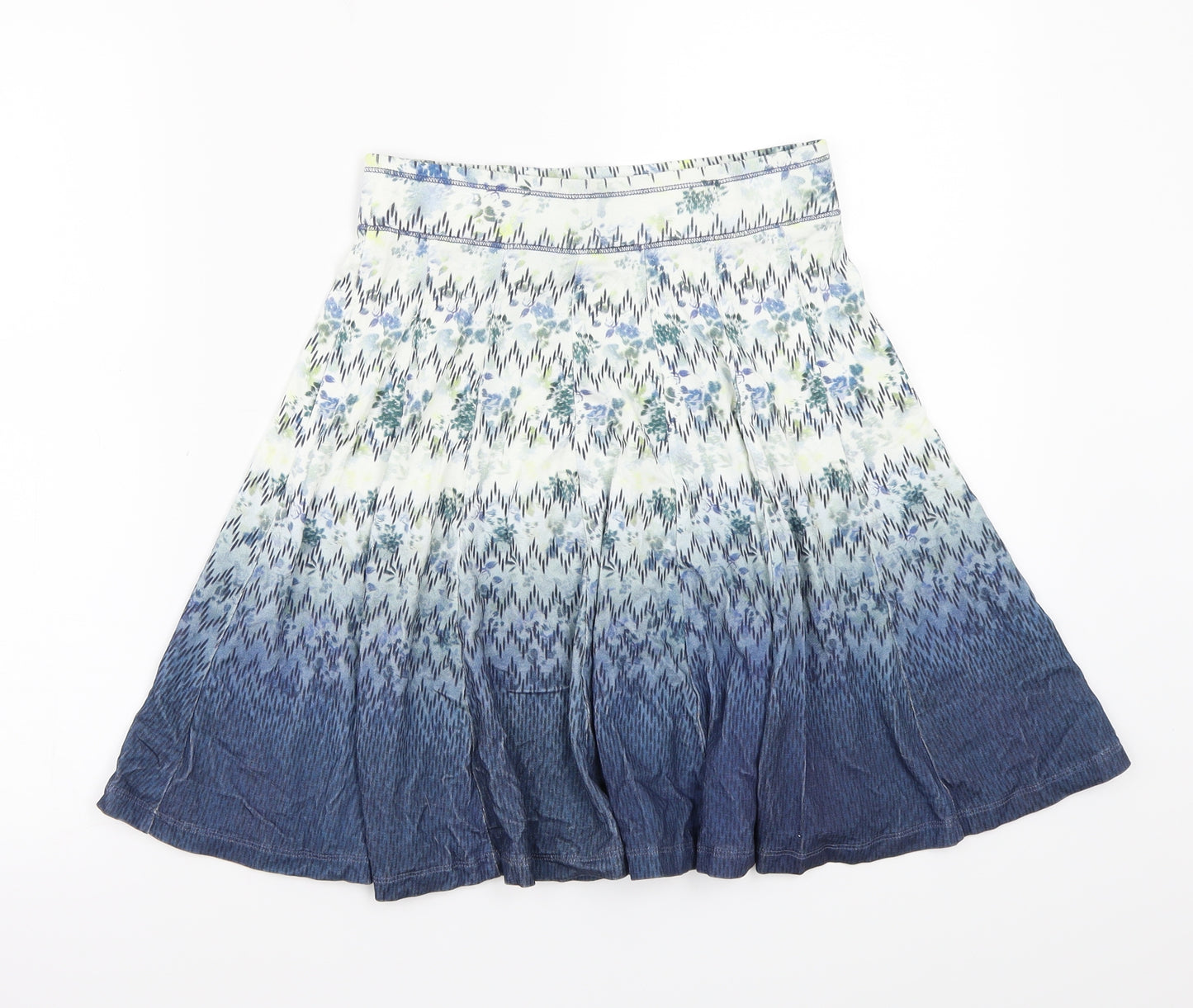 Fat Face Womens Blue Floral Rayon A-Line Skirt Size 8