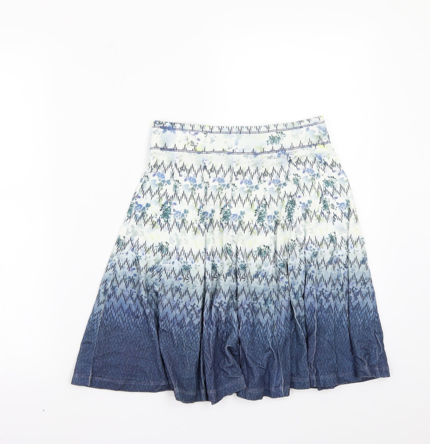 Fat Face Womens Blue Floral Rayon A-Line Skirt Size 8