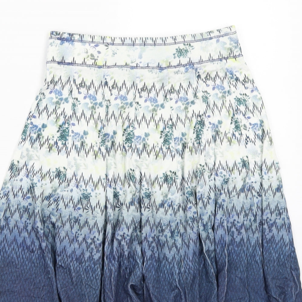 Fat Face Womens Blue Floral Rayon A-Line Skirt Size 8