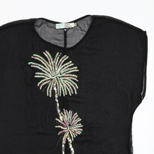 little mistress Womens Black   Basic T-Shirt Size 10